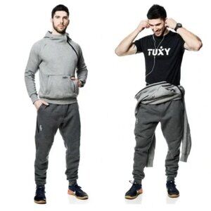 Tuxy One-Piece Warmup Sweat Suit Pants Sz ~ L/XL Jumpsuit Jumper Hoodie